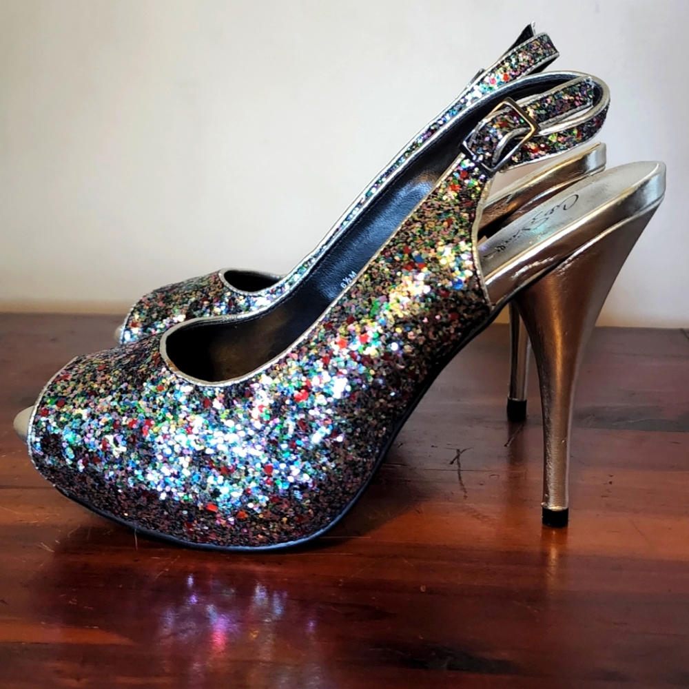NEW Slingback glitter heels